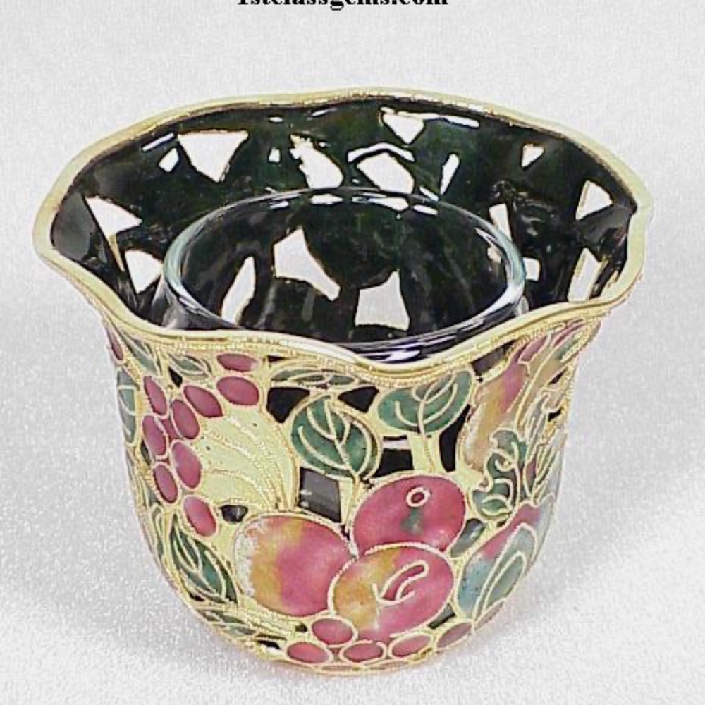 FINAL SALE PRICE NYCO International Cut-Out Cloisonne Candle Holder